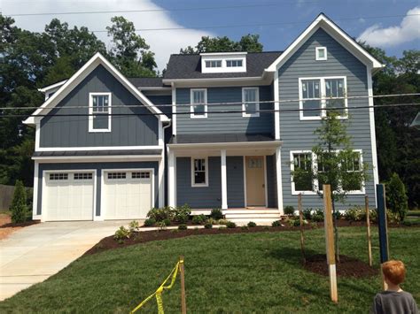 hardie board evening blue houses.